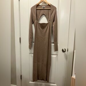 American Eagle Outfitters Tan Long Sleeve Maxi Sweater dress